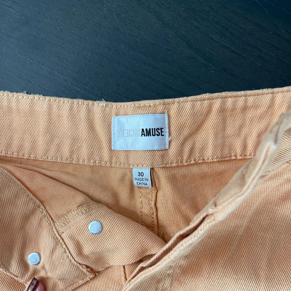SocietyAMUSE Orange Jean Short Distressed